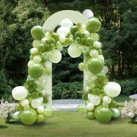 Babenest 7.2Ft Spandex Open Arch Backdrop Cover, Fitted Double-Sided U-Shaped Wedding Arch Cover, Round Top Chiara Stand Cover for Ceremony Baby Shower Birthday Party Decoration (Green)