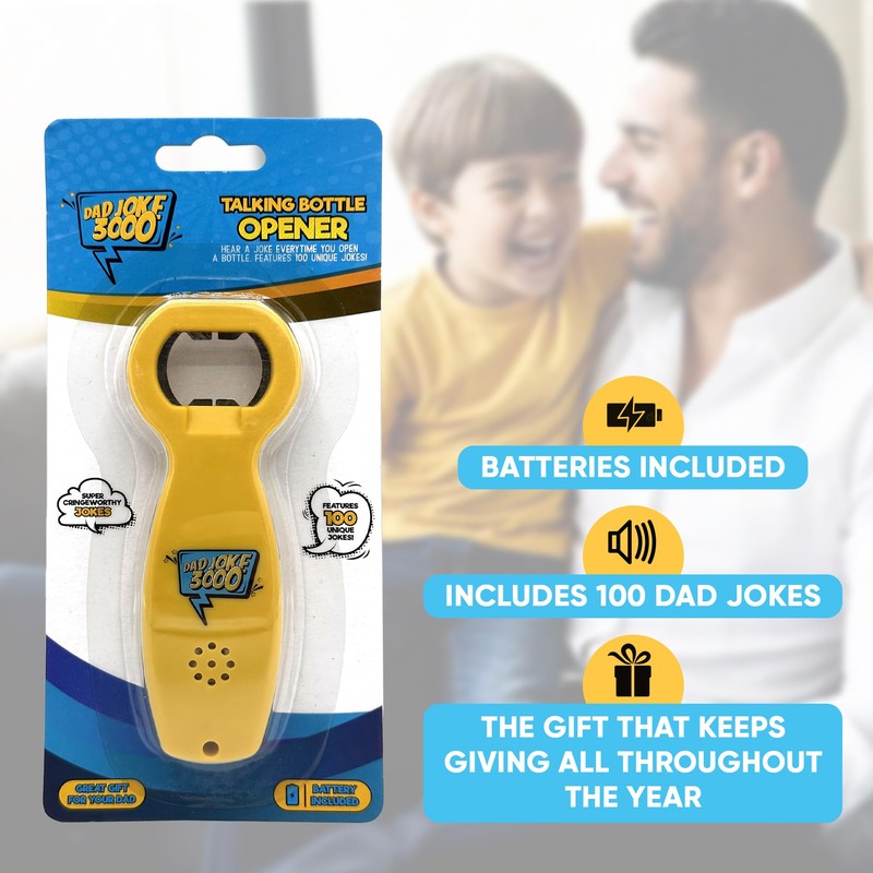 Dad Joke Talking Bottle Opener, Christmas Stocking Filler for Dad,