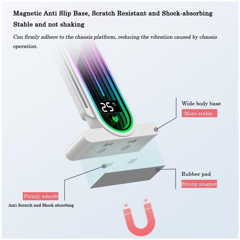 Temperature Displaying GPU Stand ARGB Infinity Graphics Card Support Adjustable