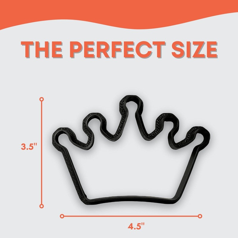 Crown Cookie Cutter with Easy to Push Design (4 inch)