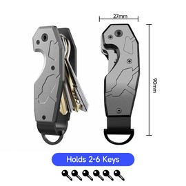 Zeeker Sleek and Durable Key Ring Organizer – Compact Key Organizer Keychain for 1-6 Keys, Multifunctional Minimalist Tool with Bottle Opener- grey, Grey, grey