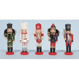 5 Wooden Hanging Nutcracker Christmas Decorations by Christmas Decorations