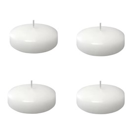 White Floating Candles 3 inch,4 Pack 10 Hours Burn Clean & Unscented Floating Candles for Valentine's Day,Wedding,Proposal Anniversary Decorations (4 Pack, White, 3 inch)