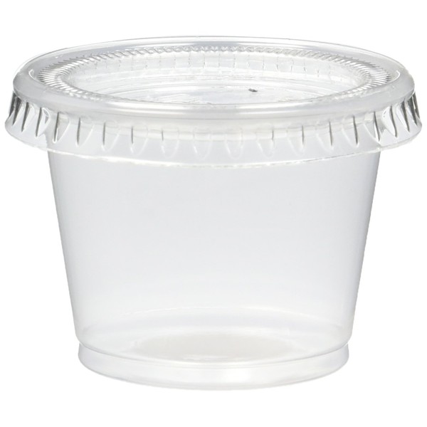 Reditainer - Plastic Disposable Portion Cups - The Souffle Cup (1 Ounce, Package of 100 Cups With Lids)