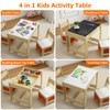 Kids Table and Chair Set, 4 in 1 Children Activity