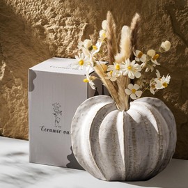 DENENTT White Ceramic Vase Set, Farmhouse Decor, Home Decorative Vase, Vases for Your Kitchen, Boho Decor, Wedding Dinner Table, Bedroom, Office & Table Decorations