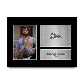 HWC Trading A4 Zach Galifianakis The Hangover Alan Gifts Printed Signed Autograph Picture for Movie Memorabilia Fans