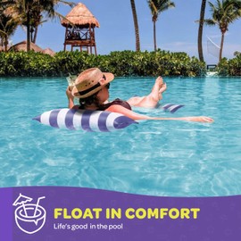 Pool Floats for Adults [2 Pack] Multi-Purpose Hammock Pool Float: Saddle, Lounge Chair, Hammock, Drifter - Water Hammock for Adults in Swimming Pools - Navy Pool Float Lounger (44" X 26")