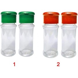 2pcs Salt and Pepper Shakers, Spice Container Reusable Plastic Clear Cruet Pot Accessories for Table Camping Kitchen Storage and Organisation