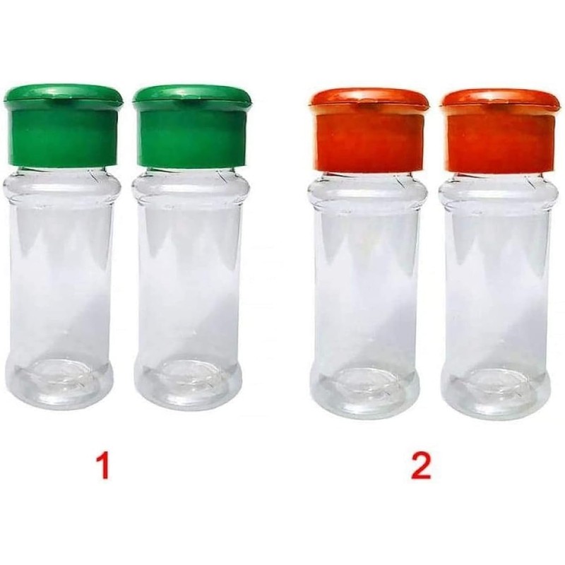 2pcs Salt and Pepper Shakers, Spice Container Reusable Plastic Clear
