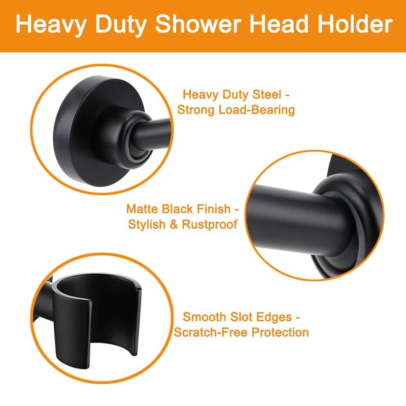 Shower Head Holder All Metal Handheld Shower Wand Bracket Adjustable