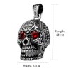 Feilok Hollow Skeleton Gothic Skull Pendant Stainless Steel Necklace for