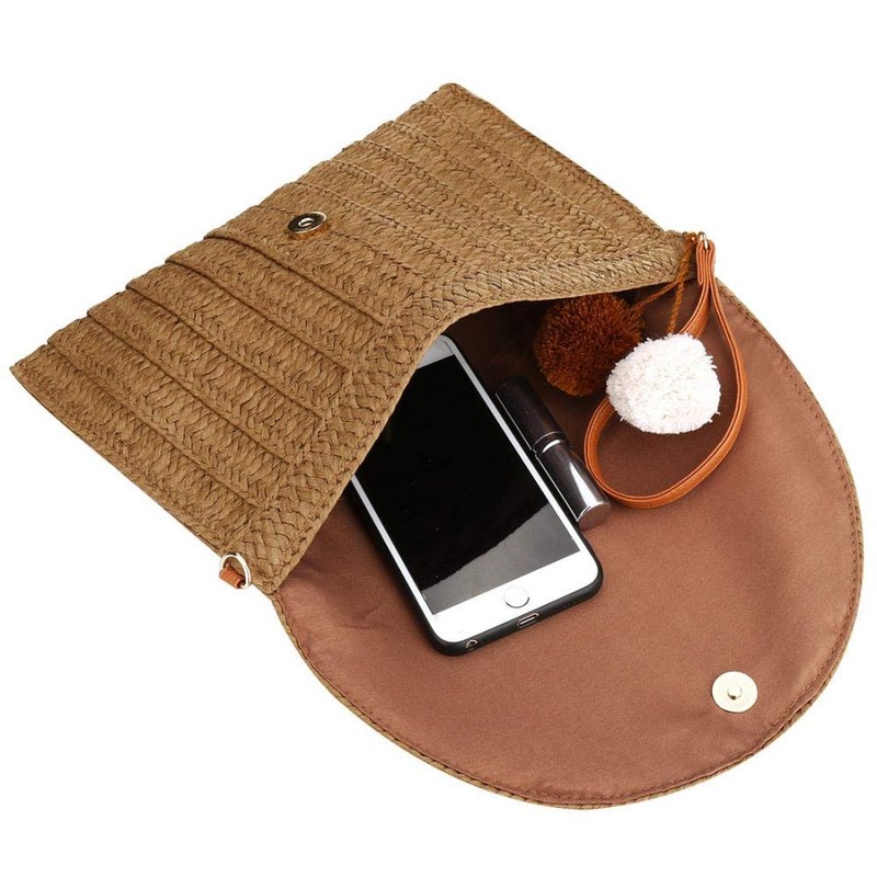 YYW Straw Clutch,Straw Handbag Clutch for Women Summer Beach Straw