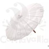 Grupo Carnavallia Sombrilla China Madera Blanca Tela Bambú Flores Boda