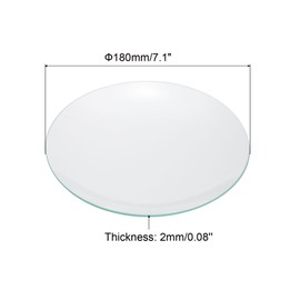 PATIKIL 180mm/7.1"Diameter Watch Glass, 2Pack High Transparent Smooth Edges Chamfered Arc Cover Lids for Beakers&Flasks, Evaporation Dish, Laboratory Supplies