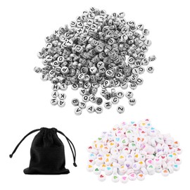 1100 Letters And Love Beads, 1 Storage Bag, Letter Spacer Beads, Round Letter Flat Beads, Craft Beads, Bracelet Woven Beads, Diy Jewelry Accessories