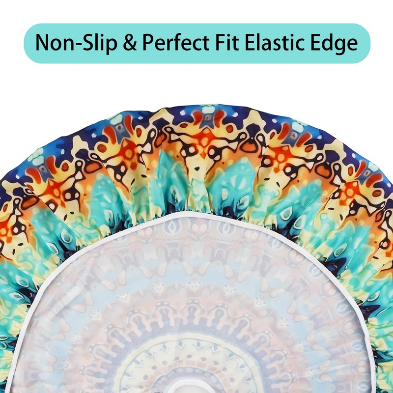 qchdln Outdoor Round Tablecloth with Umbrella Hole Water Resistant Zipper