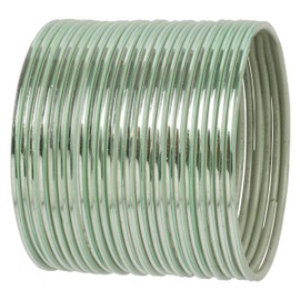 Touchstone Indian Bollywood Bangle Fashion Modern Style Attractive Textured Pistachio Color Thin Designer Jewelry Bracelets Bangles Bracelets 24pcs for Women No Gemstone, No Gemstone