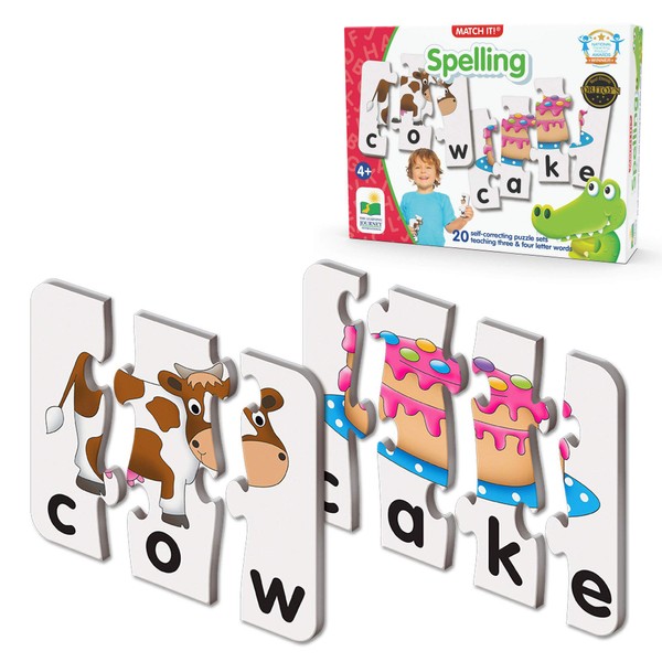 The Learning Journey: Match It! - Spelling - 20 Self-Correcting Spelling Puzzle for Three and Four Letter Words with Matching Images