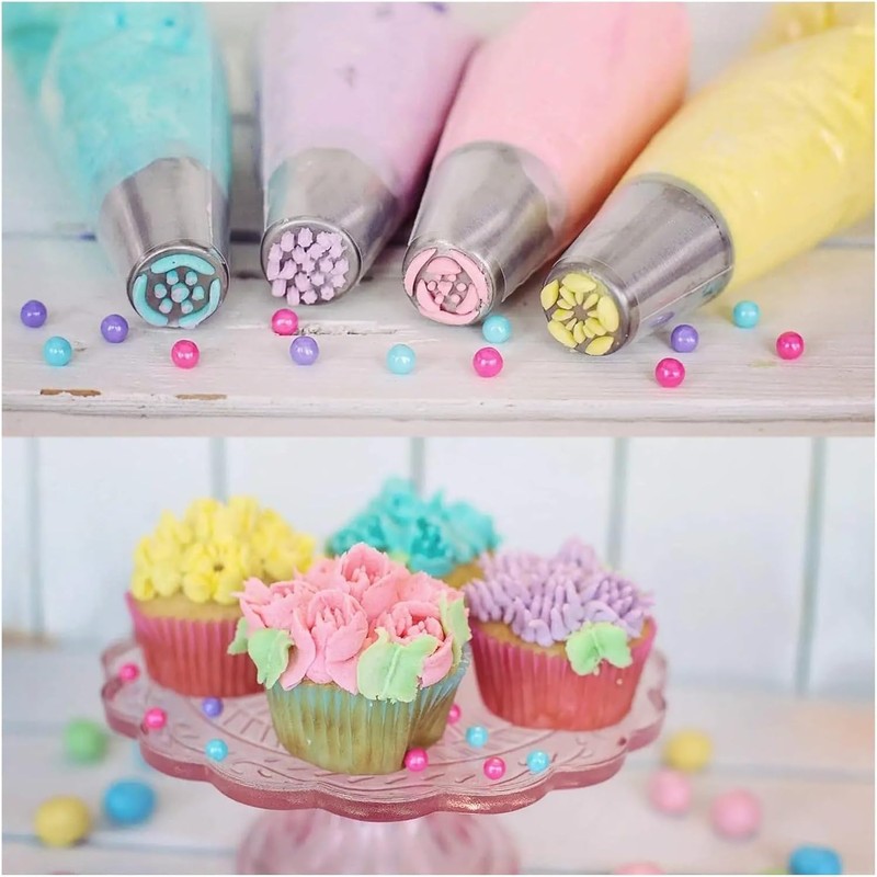 Lecute Set 9 Boquillas Duya Glaseado Acero Manga Pastelera Reutilizables