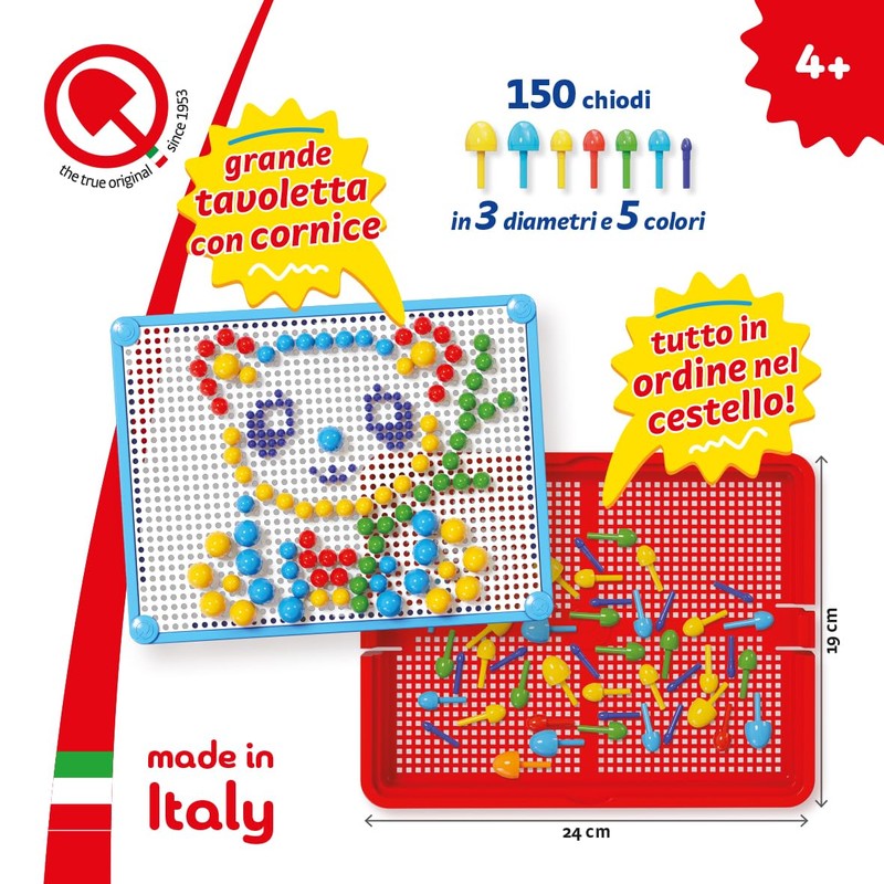 Quercetti Fantacolor Tab, Gioco Chiodini per Bambini con 150 Chiodini