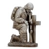 Napco Garden Antique White Finished Praying Soldier at Grave Military