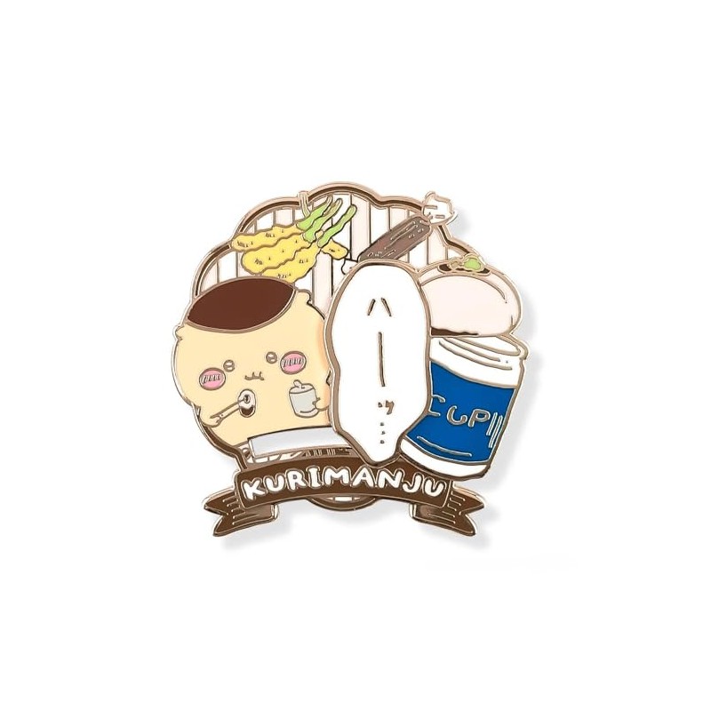 Chiikawa Large Gimmick Pin Badge (Kurimanju)