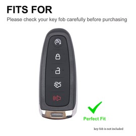 chyoekey Key Fob Cover for Ford with Keychain Soft TPU Car Key Shell Case Protector Compatible with Ford Explorer Escape Flex Edge Focus Taurus Lincoln MKS MKT MKX (Red)