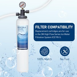 HF90-S Water Filter, Compatible with 3M® Water Filtration Products HF90-S Replacement Cartridge for ICE190-S Water Filtration System, W/Scale Inhibitor (1 Pack)