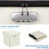 13" Fireproof Storage Ottoman Modern Leather Footstool with Lock Square