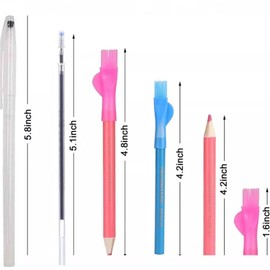 Tailor’s Chalk & Fabric Marking Kit – 10 Chalks, 4 Heat Erasable Pens with Refills, 3 Fabric Marking Pencils for Sewing, Quilting & DIY Projects