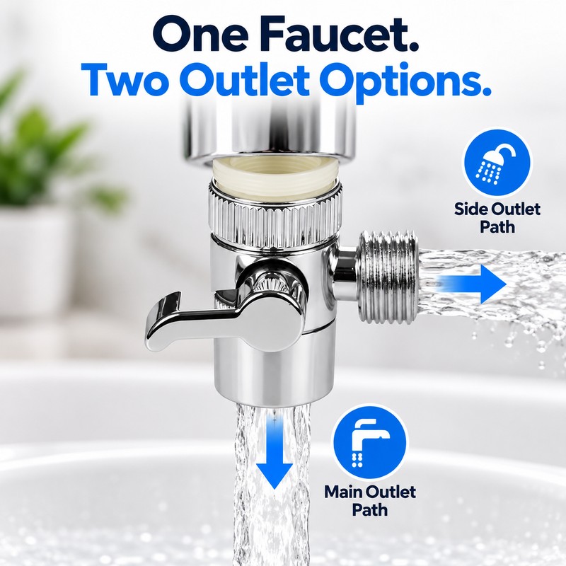Faucet Diverter Valve for Redirecting Water Flow – Manual Switch