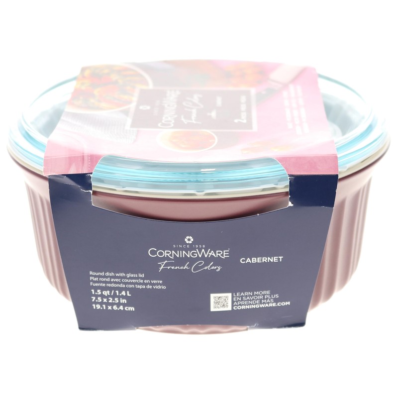 CorningWare 1.5 qt/1.4 L French Colors Cabernet Red Baking Dish