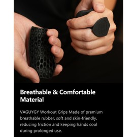 VAGUYGY Workout Grips,Rubber Fingerless Gym Gloves, Pull Up Grips for Men Women Crosstraining Palm Grips Hand Protection，Suitable for Gym & Home Workouts, Improves Grip Strength