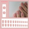 YOGOTI Nail Tips, 24 Pieces, Short, Gel Nails, Nail Stickers,