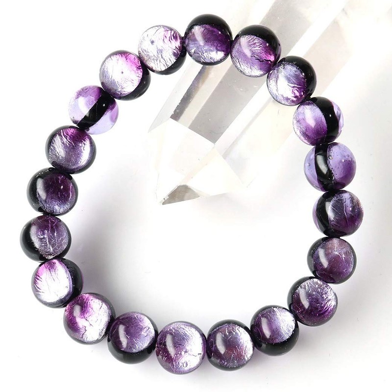 marinpa-puru Firefly Glass Bracelet 10 mm Okinawa Souvenir Glass Bead