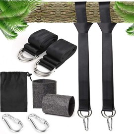 Tree Swing Hanging Straps Kit,Hammock Straps Tree Swing Straps,2 Heavy Duty Lock Carabiners,2 Tree Protectors,2 Swing Straps,Perfect for Garden,Swing,Tree Swing,Hammocks,Holds Up to 800-1000KG