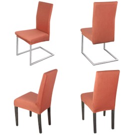 Staboos Chair Covers, Set of 4, High Elasticity, Oeko-Tex Certified (Flamingo)