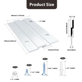 French Cleat Picture Hanger, Aluminum Z Hanger Interlocking Wall Mounting Bracket Hardware Kit Z Clips for Hanging Wall Painting, Mirrors, Panels, Artwork, Cabinet, Whiteboard (4inch-4Pairs)