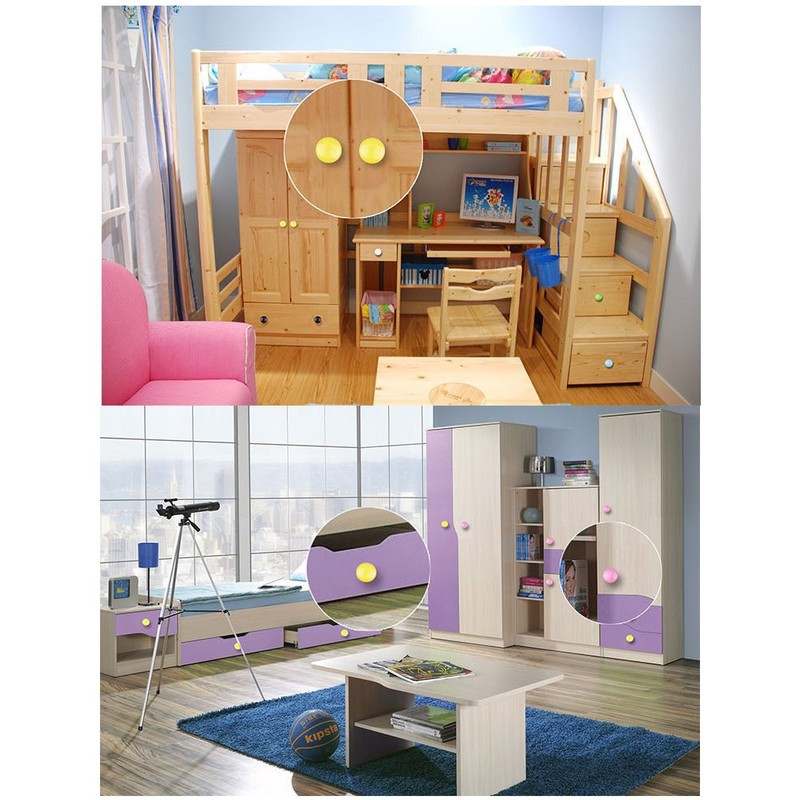 NUODWELL 10 Round Colourful Ceramic Cupboard Knobs Single Hole Pull