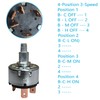 MTDELE Rotary Switch 4 Position 3 Speed Fan Switch 5