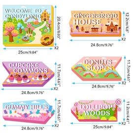 HOWAF Lollipop Party Arrow 20 Pieces Candy Land Welcome Directional Sign for Party Decoration, Carnival Street Standup Photo Booth Prop for Mexican Fiesta Party Supplies