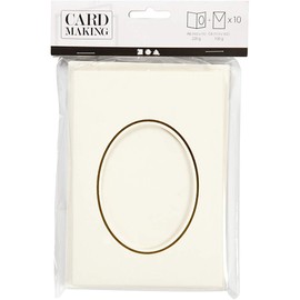 Creativ Company 23724 Passepartout-Karte, 10-teilig, gebrochenes Weiß