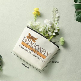 TV Show Merchandise Inspired Gift Dragonfly Inn Makeup Bag Friendship Gifts for Fans Female Best Friends Women Family Mom Daughter Sister BFF Coworkers Birthday Christmas