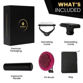 Pet Grooming Comb for Dogs and Cats - Detangling, Dematting, and Massaging with Self-Cleaning Button - Pet Care, New Puppy Gift, New Kitten Gift, Pet Grooming, Luxury Pet Care, Undercoat Rake