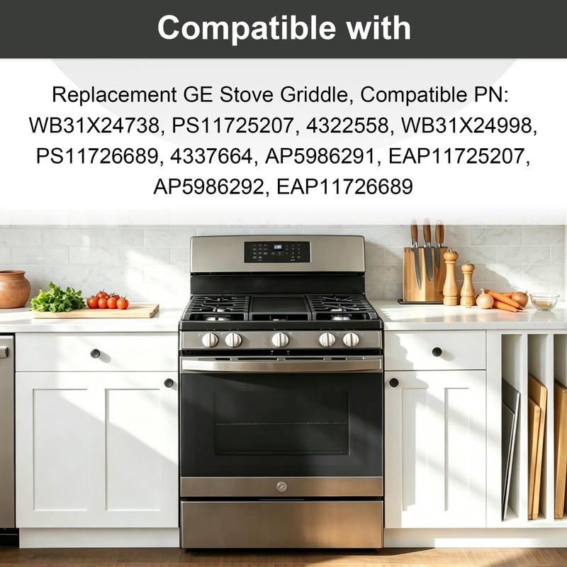 Cast Iron Griddle for GE Gas Stove WB31X24738 WB31X49806, Center