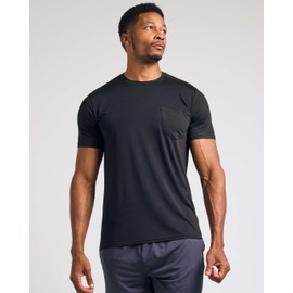 Real Essentials 4 Pack: Men's Dry-Fit Short Sleeve Pocket Crew Performance Athletic T-Shirt (Available in Big & Tall)-Set 3, XL