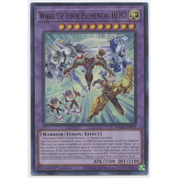 Wake Up Your Elemental Hero - MAZE-EN014 - Ultra Rare - 1st Edition