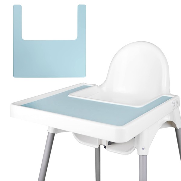 High Chair Placemat, Durable for IKEA High Chair Placemat, Clean and Hygienic, Suitable for IKEA Antilop Highchai, for Toddlers and Babies ( Light blue)
