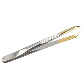 OATIPHO Portable Stainless Steel Eyebrow Tweezer with Curved Elbow Design for Eyelash Extension and Removal Durable and Easy to Clean